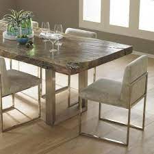 Frozen Dining Chair Khaki Grey Stainless Steel Frame Steel Dining Chair Glass Dining Room Table Dining Table