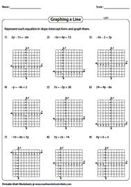 Y = mx + b. Slope Intercept Form Of Equation Of A Line Worksheets