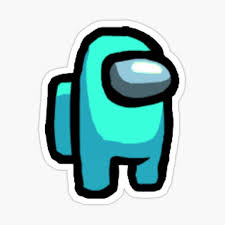 Among Us Cyan Sticker By Nighttreks Redbubble