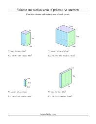 Then if it is a × b × c, its surface area is 2 (a b + a c + b c), i.e., the sum of the areas of the six faces. Volume And Surface Area Of Rectangular Prisms With Whole Numbers A