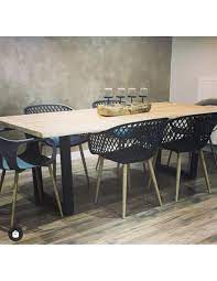 Check spelling or type a new query. Grande Table A Manger Personnes En Chene Massif Et Pieds Metal Noir 200cm X100cm