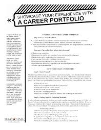 Sample Of Portfolio Outline Career Portfolio Handout Career Portfolio Template Resume Template Resume Design Template