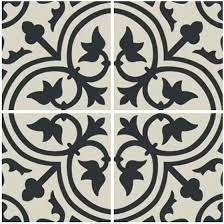 Seamless black and white pattern. Salisbury Black Flower On White Floor Tile 200x200mm N C Tiles And Bathrooms