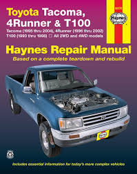 The toyota tacoma is being recalled for rust problems yet again, this time with leaf springs on the rear axle that can corrode, snap off, and move enough to puncture the fuel tank or sever the rear brake line. Toyota Tacoma 95 04 4 Runner 96 02 T100 93 98 Haynes Repair Manual Walmart Com Walmart Com