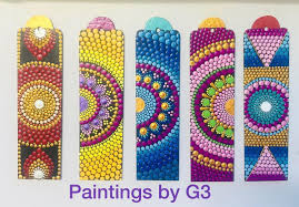Gayathri Nayak On Instagram Here S A Picture Of My Bookmarks Planning To Use Resin To Seal These Beauties Once Ready Dot Art Painting Mandala Book Dots Art