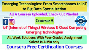 The focus of your learning will be on cloud networking. Iot Internet Of Things Wireless Cloud Computing Emerging Technologies Coursera All Answers Youtube