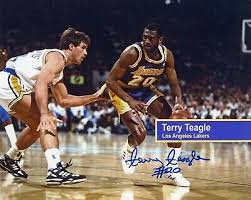 Terry Teagle Autographed 8x10 Lakers Warriors Baylor Free Shipping #1
