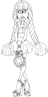 Printable monster high coloring page. Free Printable Monster High Coloring Pages Iris Clops Monster High Coloring Page