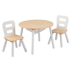 amazon com kidkraft round storage table 2 chair set natural white toys games round table and chairs kids table chair set toddler table