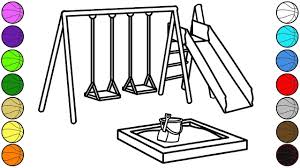 More free simple coloring pages for kids. Outdoor Playground Coloring Pages For Children Youtube