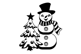 Snowman With Christmas Tree Svg Cut File By Creative Fabrica Crafts Creative Fabrica