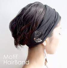 レースモチーフのヘアバンド ブラック ヘアバンド ヘッドバンドのヘアスタイル ターバンスタイル