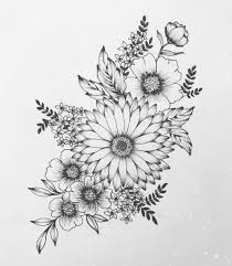 Black And White Vintage Style Flower Sleeve Tattoo Style Of This Clock Tattoo Design Floral Tattoo Design Tattoos