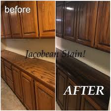 Diy Stain On Hall Cabinets Started With Liquid Sander Then Stained Cabinets Using Min Stained Kitchen Cabinets Stain Kitchen Cabinets Dark Staining Cabinets