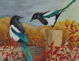 Talkin Bout The Weather Magpie Painting Lisa Gibson Painting Art Business Bird Art