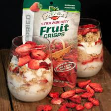 Add Freeze Dried Strawberries To Yogurt To Make A Delicious Parfait Strawberry Fruit Crisps Have A Delightfully Crisp Food Keto Diet Snacks Keto Diet Benefits