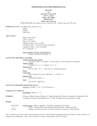 Sample Resume For The College Application Process