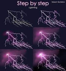Step By Step Lightning By Saxonsurokov Deviantart Com On Deviantart Painting Tutorial Digital Art Tutorial Digital Painting Tutorials