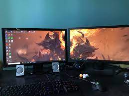 Wallpaper engine wallpapers for 2 monitors. Problems With My Dual Monitor Screen Is There A Way That I Can Fix This Issue That The Picture Is Not Centered You Can See The Face Is Broken Apart For Example