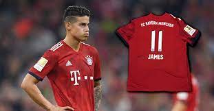 James rodriguez pictured in a bayern munich shirt for the first time after completing loan move: Von Fc Bayern Star James Rodriguez Sein Signiertes Trikot