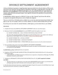 Template for trial exhibit : Divorce Settlement Agreement Template
