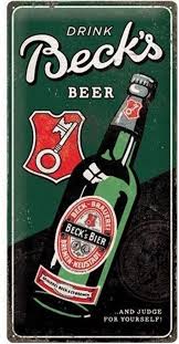 Drink Beck S Beer Metalen Bord 25 X 50 Cm In 2020 Bier Metaal
