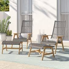 Altogether this chair is very attractive and comfortable. Doraville Teak Patio Chair With Cushions And Ottoman Reviews Birch Lane