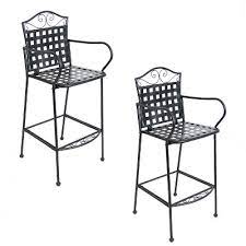 Wrought Iron Scrolling Bar Chairs