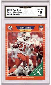 The year after his exceptional rookie season, sanders' card from the 1990 pro set is. Barry Sanders Rookie Cards Value And Autographs Gma Grading Sports Card Grading