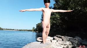 Gay Twink Does Naked Yoga Outside on a Rocky Beach Gay Cruising Men Passing  by Might Watch Him Naked Asian Boy Doing Yoga Outd