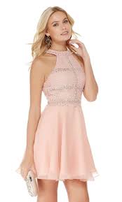 Alyce Paris 2660 Braided Lace Halter Top Chiffon Cocktail Dress In 2020 Homecoming Dresses Dresses Chiffon Tops