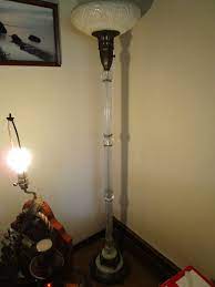 Our reproduction glass lampshades are specifically designed to fit many types of vintage lamps from the 1920's to the 1970's. Antique Torchiere Glass Floor Lamp Glass Column Opalescent Shade Marble 1950s Was Us 9 990 57 What Does This Price Mean Yo Floor Lamp Glass Floor Lamp Lamp