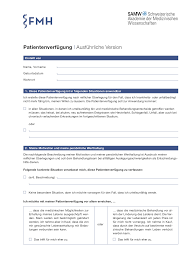Formular ausfüllen, pdf downloaden & vorlage ausdrucken. Patientenverfugung Schweiz Muster Formular Gratis Herunterladen