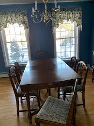 6 matching queen anne chairs (2 with arm rests) and white cushioned seats. 1930 S Thomasville Dining Room Set With Buffet Antique Appraisal Instappraisal
