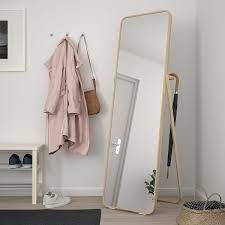 Place the mirror strategically to create the illusion of more open space in the room. Ikornnes Standing Mirror Ash 201 2x653 4 52x167 Cm Ikea