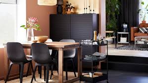 The solid oak legs are sturdy and brightening, and the plastic upholstery features seat cushions for added comfort. Dining Room Furniture For Every Home Ikea