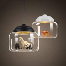 nordic glas hanglamp restaurant bar cafe creatieve dier modellen decoratieve suspension lamp eetkamer kind kamer ve hanging lamp room lamp cheap pendant lights