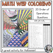 Ghost trick or treating coloring page. 6th Grade Halloween Math Coloring Worksheets Teaching Resources Tpt