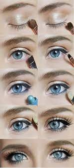 Next, apply a light brown shade of eyeshadow to just the outer corner of the eyes. 34 Eyeliner For Blue Eyes Ideas Eyeliner Makeup Inspiration Eye Makeup
