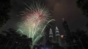 The firework been play for about 8 minutes. Malaysia Welcomes New Year 2018 With Fireworks Display Updated