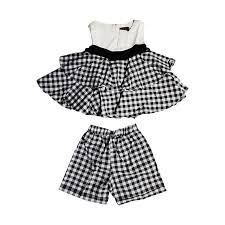 Hitam dan putih tergolong warna yang. Jual Verina Baby Kotak Kotak Setelan Pakaian Anak Perempuan Hitam Putih Terbaru Juli 2021 Blibli