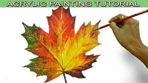 Gorgeous fall leaf chalk pastel art Acrylic Painting Tutorial On How To Paint An Autumn Maple Leaf In Easy And Basic By Jm Lisondra Youtube