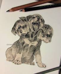 Cerberus Puppy By Akreon Puppy Art Fan Art Drawing Art