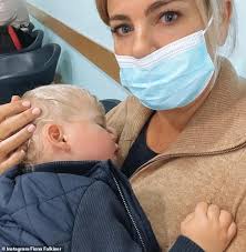 Fiona Falkiner's son Hunter is rushed to hospital after choking