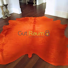 Orange teppiche strahlen lebensfreude aus. Kuhfell Teppich Orange Ca 5 M Stierfell Gutraum8 Fell