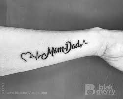 Momdad Tattoo Heartbeat Tattoo Blakcherry Tattoo Studio Ahmednagar Mom Tattoos Mum And Dad Tattoos Heartbeat Tattoo