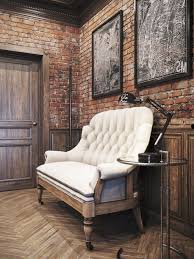 Pin By Firat On Home Inspiration Vintage Home Offices Rustic Office Design Faux Brick Walls