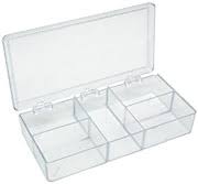There are 12 storage compartments, 2 x large measuring 295(w) x 65(d) x 65(h)mm (all are 65(d) x 65(h)mm), 4 medium 145(w) and 6 small measuring 95(w)mm. Boxes Clear Plastic Storage Cabinet