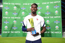 Paul pogba remonstrates with the assistant referee after the incident, where germany's antonio rüdiger appeared to try and bite his opponent. G1j6usdcfaldim