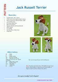 Jack Russell Terrier Crochet Pattern Crochet Dog Pattern Etsy In 2021 Crochet Dog Jack Russell Crochet Dog Pattern